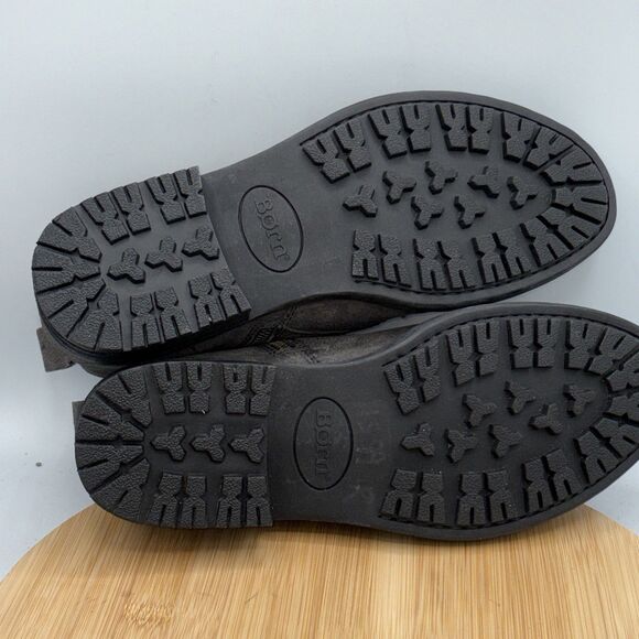 Born Gray Distressed Suede Monk Strap Ankle Boots Men’s US 11 Buckle Shoes Lug - Picture 9 of 10